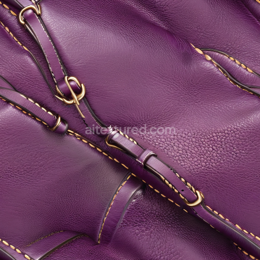 Seamless 3D Purple Pebbled Leather PBR Texture with Buckled Strap Detailing