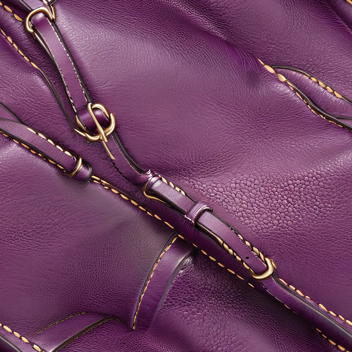 Purple Pebbled Leather with Buckled Strap Detailing seamless PBR texture preview