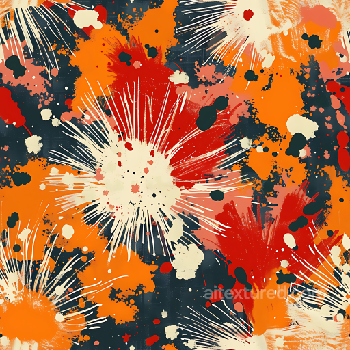 Abstract Blaze Camouflage PBR Texture with Explosive Orange and Red Splotches seamless Color Camouflage PBR texture