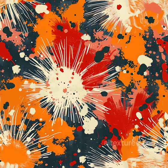 Abstract Blaze Camouflage PBR Texture with Explosive Orange and Red Splotches Color Camouflage texture preview