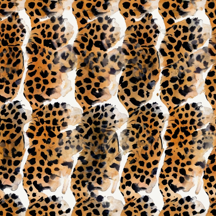 with Watercolor Leopard Print Pattern in Warm Tones seamless PBR texture preview