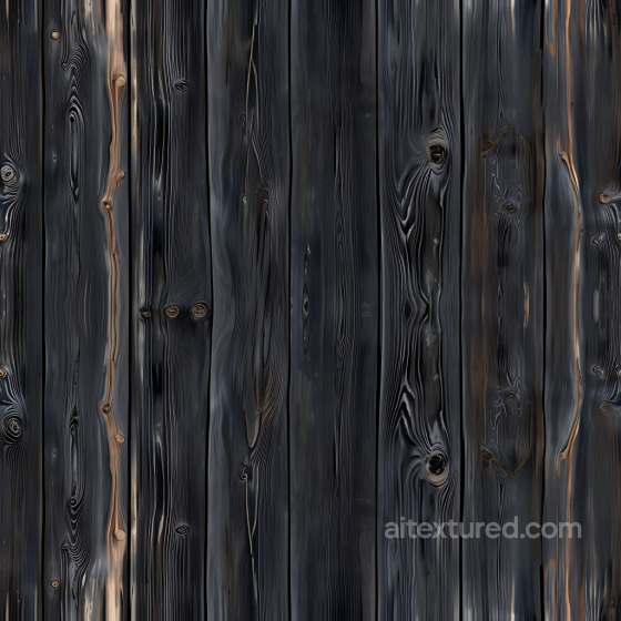 Charred Wood Planks PBR Texture with Knots and Grain Detail Wood texture preview