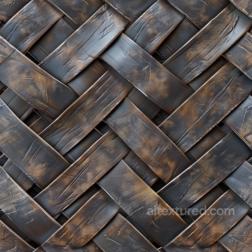 Worn Black Woven Leather PBR Texture with Scuffs and Scratches seamless Leather PBR texture
