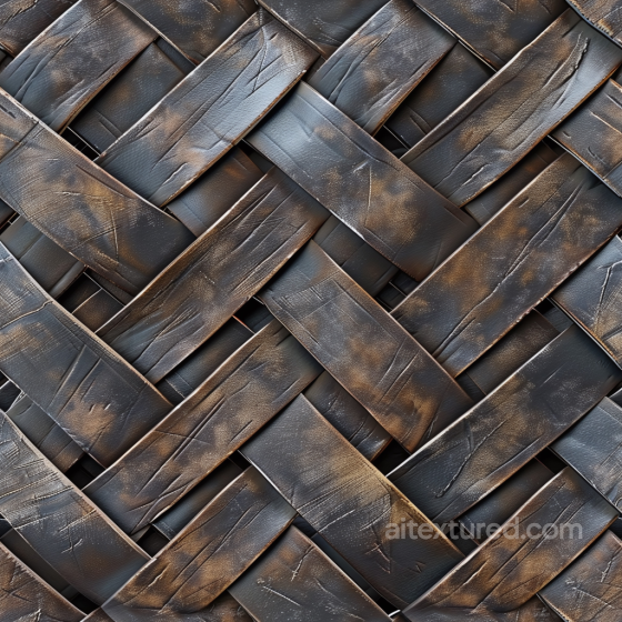 Worn Black Woven Leather PBR Texture with Scuffs and Scratches Leather texture preview
