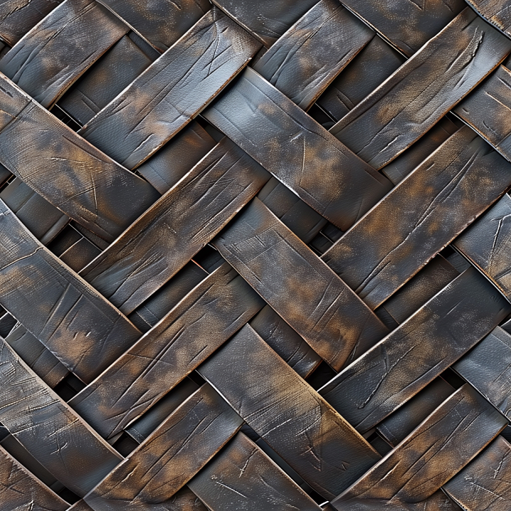 Worn Black Woven Leather with Scuffs and Scratches seamless PBR texture preview