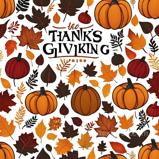 Featuring Thanksgiving Pumpkins and Autumn Leaves seamless Thanksgiving PBR texture