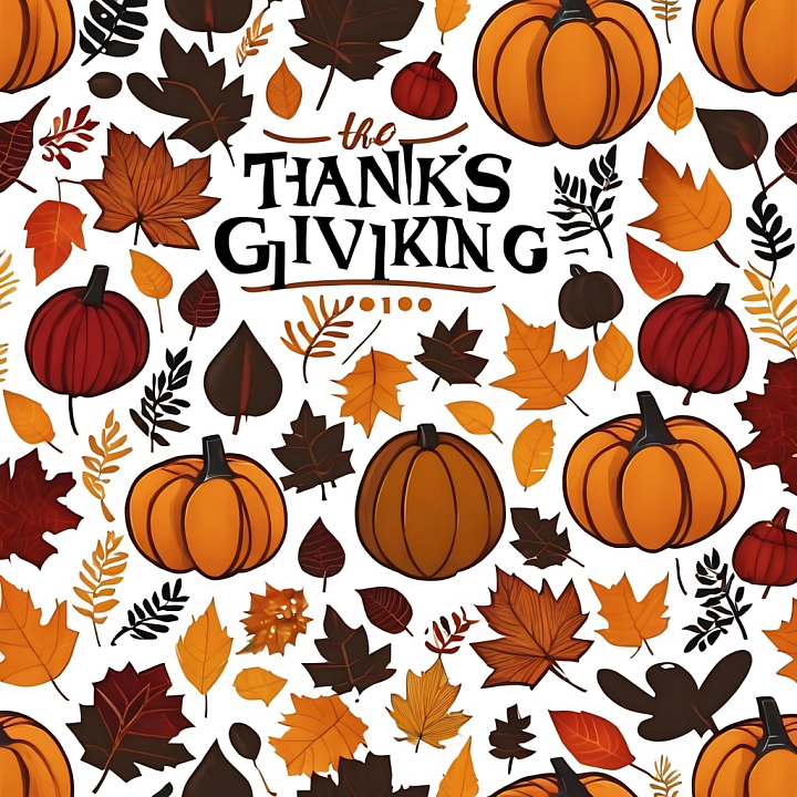 Featuring Thanksgiving Pumpkins and Autumn Leaves seamless PBR texture preview
