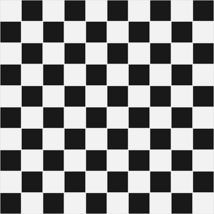 Square Black and White Ceramic Checker Tiles seamless PBR texture preview