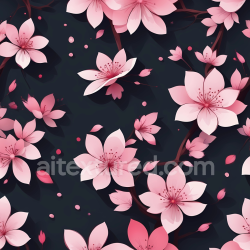 seamless Seamless 3D PBR Watercolor Cherry Blossom Floral Pattern Texture texture 8k free download PBR