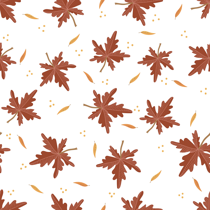 Stylized Autumn Leaves in Warm Browns seamless PBR texture preview
