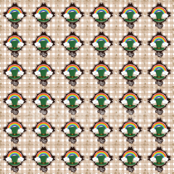 seamless Seamless 3D PBR texture of St Patrick digital paper with rainbow and hat motif texture 8k free download PBR