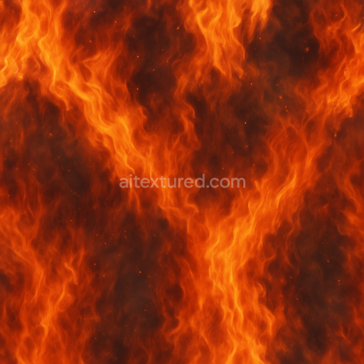 Seamless 3d texture pbr 8k wildfire flame tongues with fire crackle and smoke curl