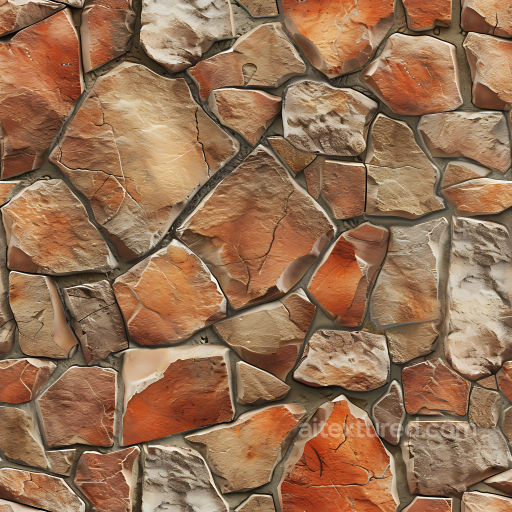 Rocky Ground PBR Texture Featuring Warm Brown and Orange Natural Stones seamless Stone PBR texture