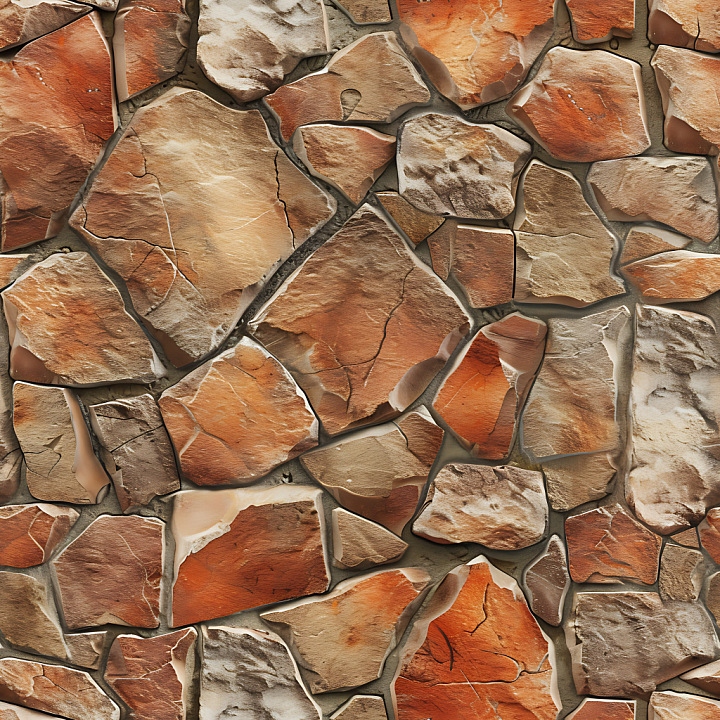 Rocky Ground Featuring Warm Brown and Orange Natural Stones seamless PBR texture preview