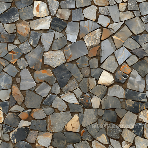 Slate Stone Wall PBR Texture with Rust and Varied Shapes Stone texture preview