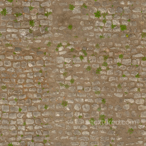 Cobblestone Farm Old - Cobblestone Large Cobblestone Village Path Dry seamless Mud PBR texture