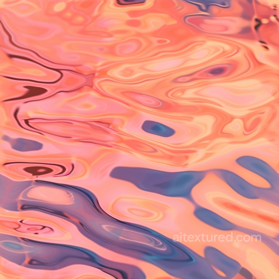 Seamless Stylized 3D Water PBR Texture with Warm Sunset Color Reflections and Smooth Ripp… Water texture preview