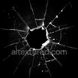 seamless Seamless 3D Broken Glass PBR Texture Featuring Central Hole and Radiating Cracks texture 8k free download PBR