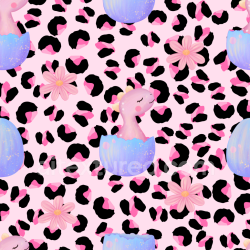 seamless Seamless 3D PBR Texture of Cute Baby Girl Dinosaur in Purple Egg with Pink Leopard Spots texture 8k free download PBR