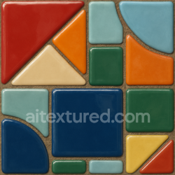 seamless Seamless 3d texture pbr 8k ceramic tiles mosaic with geometric shapes and glossy finish texture 8k free download PBR