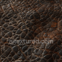 seamless Seamless 3D PBR Texture of Distressed Dark Brown Leather with Deep Grain and Wrinkles texture 8k free download PBR