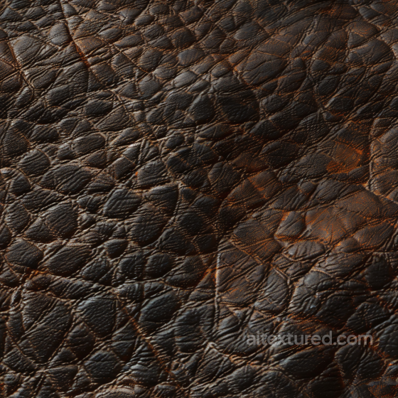 Distressed Dark Brown Leather Seamless Texture with Deep Grain and Wrinkles Leather texture preview