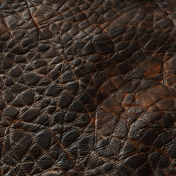 Distressed Dark Brown Leather with Deep Grain and Wrinkles seamless PBR texture preview