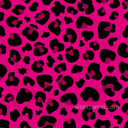 Bright Pink Leopard Print Fabric Texture with Bold Black Spots seamless Leopard Print PBR texture