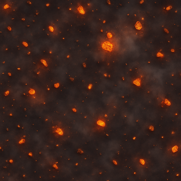 Hot Embers With Fire Embers Glow And Smoke Puff seamless PBR texture preview