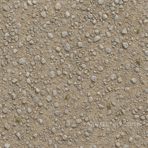 Gravel Loose With Pebbles Scattered And Dry Surface Wear seamless Park pavement PBR texture