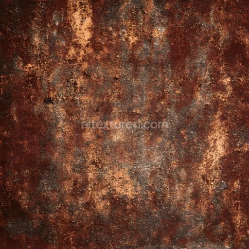 Seamless 3D PBR Rusty Metal Texture with Detailed Cracks and Corrosion