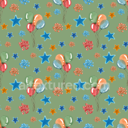 seamless Seamless 3D PBR Birthday Texture with Colorful Balloons & Stars Pattern texture 8k free download PBR