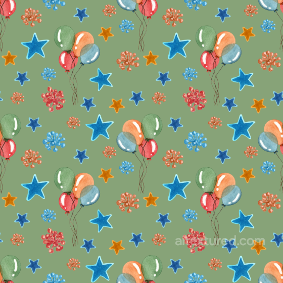 Birthday Texture with Colorful Balloons & Stars Pattern Birthday texture preview
