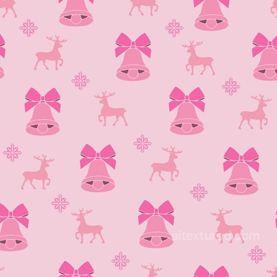 Christmas Digital Paper Texture with Pink Bells and Reindeer All Christmas Digital paper texture preview