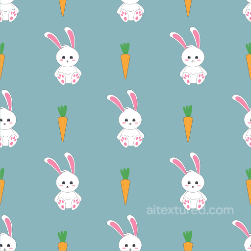 All Easter Digital paper Texture of Cute Bunny and Carrot Pattern on Blue Background seamless All Easter Digital paper PBR texture