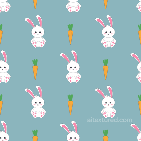 All Easter Digital paper Texture of Cute Bunny and Carrot Pattern on Blue Background All Easter Digital paper texture preview