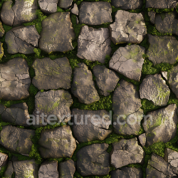 seamless Seamless 3D Mossy Cracked Stone Ground PBR Texture with Weathered Details texture 8k free download PBR