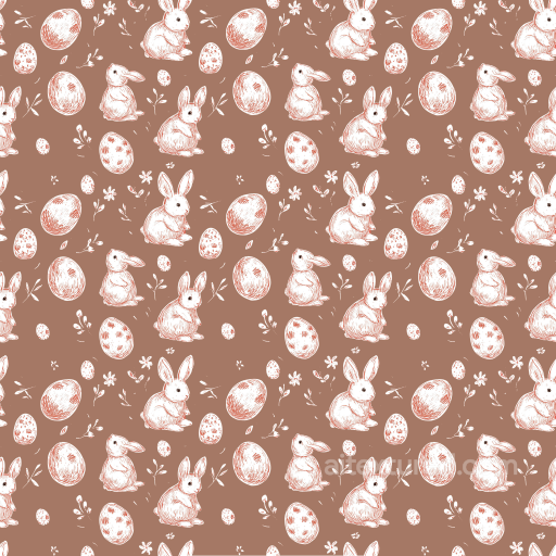 Digital Paper Texture Featuring Hand-Drawn Easter Bunnies and Eggs seamless All Easter Digital paper PBR texture