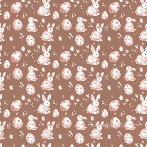 Digital Paper Texture Featuring Hand-Drawn Easter Bunnies and Eggs All Easter Digital paper texture preview