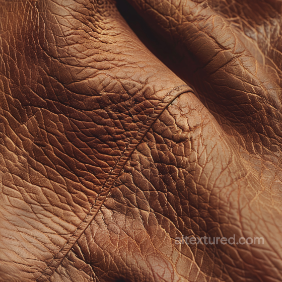 Aged Brown Cracked Leather Seamless Texture with Visible Stitching Leather texture preview
