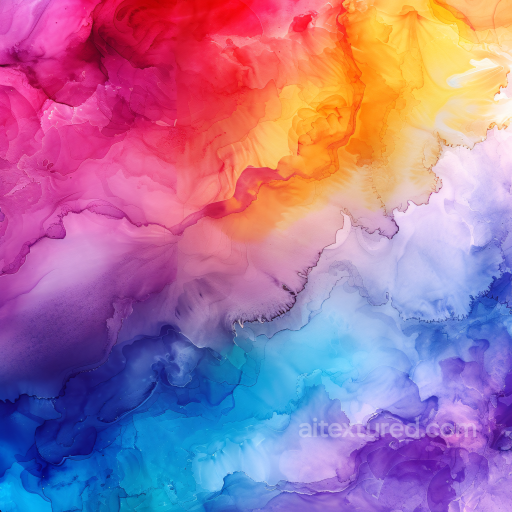 Alcohol Ink PBR Texture with Vibrant Multicolor Fluid Swirls and Soft Gradients seamless Alcohol ink PBR texture