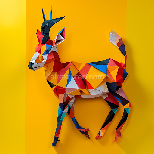 Seamless 3D PBR Texture of Colorful Origami Chamois Pattern