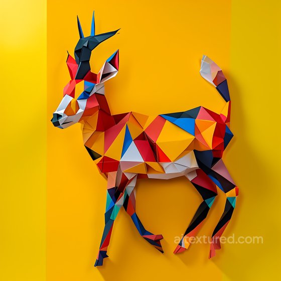 Animal Texture of Colorful Origami Chamois Pattern Animal texture preview
