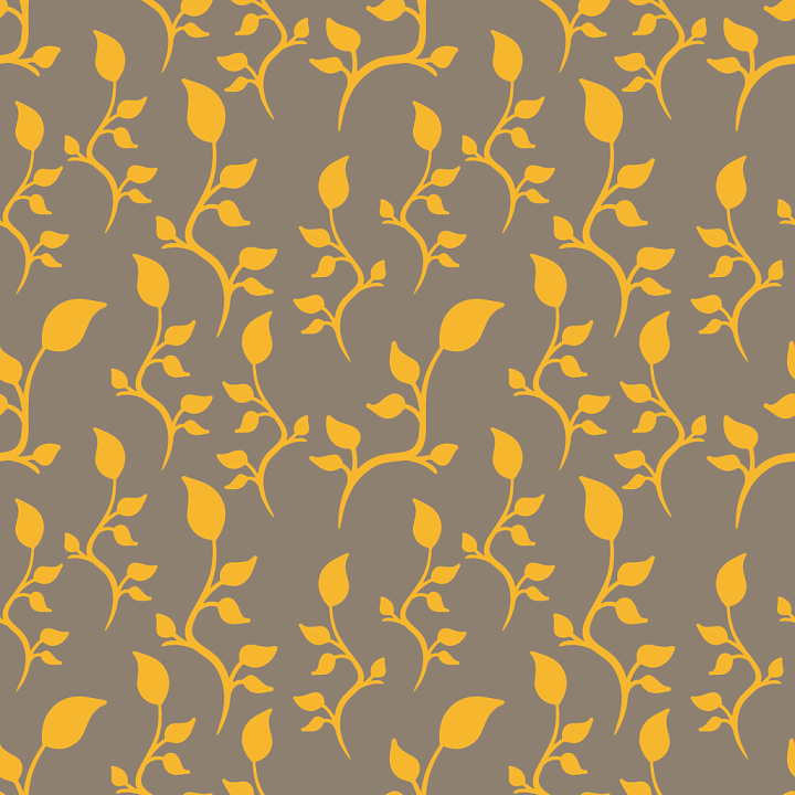 Fabric Featuring Yellow Floral Patterns on Taupe seamless PBR texture preview