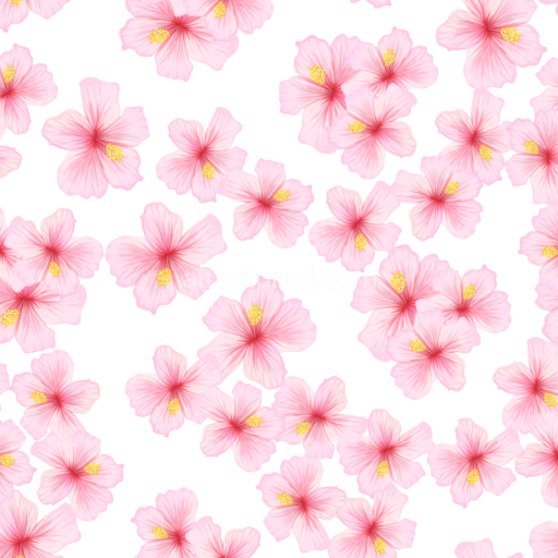 Seamless 3D PBR Watercolor Cherry Floral Pattern Texture with Soft Pink Blossoms