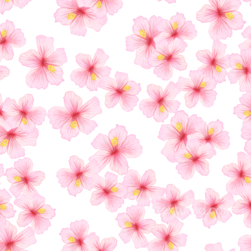 Watercolor Cherry Floral Pattern Texture with Soft Pink Blossoms seamless Watercolor Cherry PBR texture