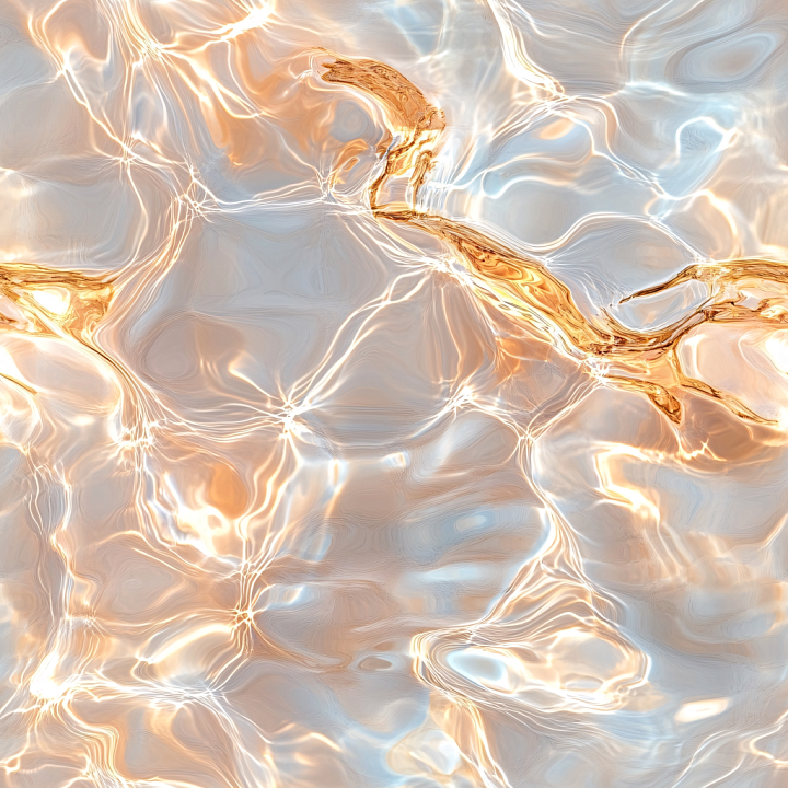 Water with Golden Light Reflections and Soft Ripples seamless PBR texture preview