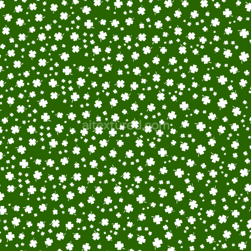Seamless 3D PBR Shamrock Pattern Texture with White Clovers on Green