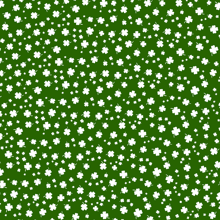 Shamrock Pattern with White Clovers on Green seamless PBR texture preview