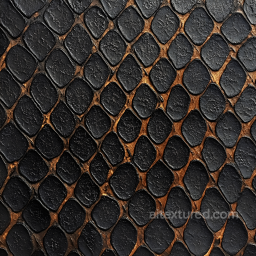 Reptilian Skin PBR Texture Featuring Dark Scales and Rough Organic Detail seamless Skin PBR texture